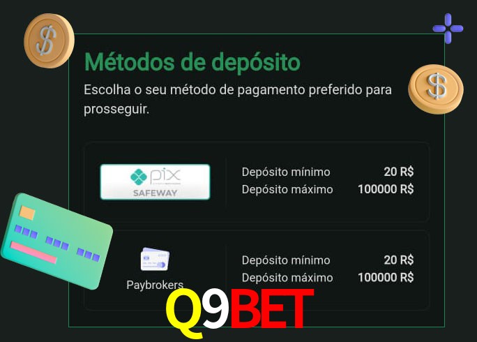 O cassino Q9Bet oferece uma grande variedade de métodos de pagamento